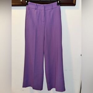 NWT Exquise Anthropologie Wide Leg Trousers In Purple Size XXS Petite